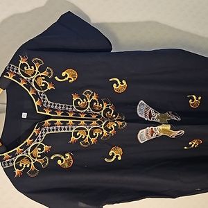 Rare Egypt kafton beautiful embroidery maxi dress.